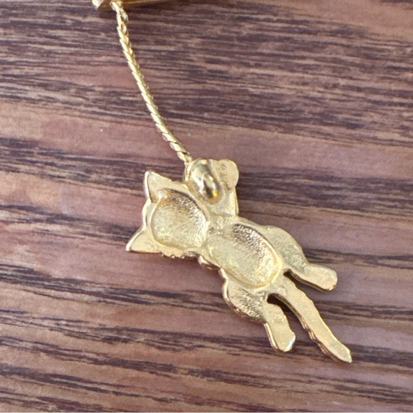 JJ Vintage Cat Mouse Pin Brooch Error Computer Desktop Dangle Signed 1980s BinAH - Picture 5 of 5